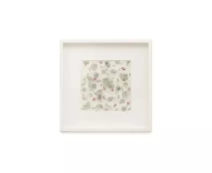 Панно с гортензией и гелиптерумом (белый, зеленый, 52)