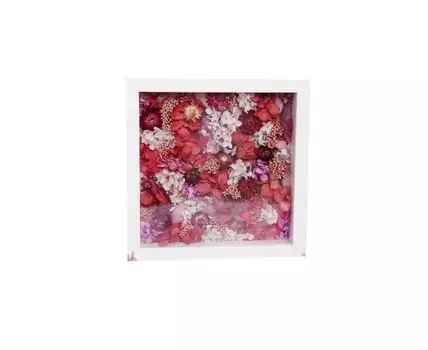 Панно с Гортензией и Лагурусом (белый, красный, 25)