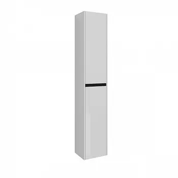 Пенал Lemark COMBI 35см подвесн/напольн, 2-х дв,открывание лев/прав, планки-Чёрный; корпус,фасад-Бел