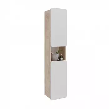 Пенал Lemark OLIVIA 35см подвесн/напольн, 2-х дв., открывание лев/прав, корпус-Дуб кантри, фасад-Бел