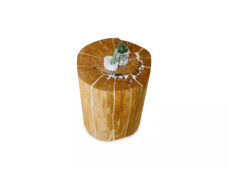 Пенёк дуба с белой эпоксидной смолой (большой)