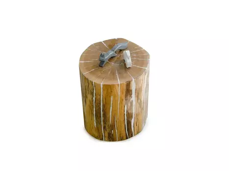 Пенёк дуба с белой эпоксидной смолой (средний)