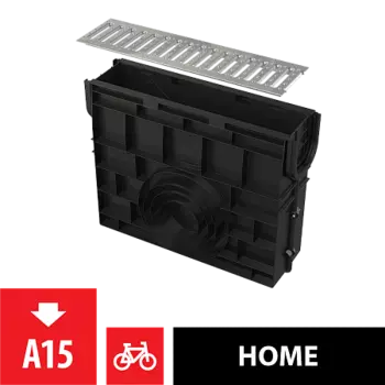 Пескоуловитель для дренажного канала AVZ101 без рамы с оцинкованной решеткой Т-образного профиля А15