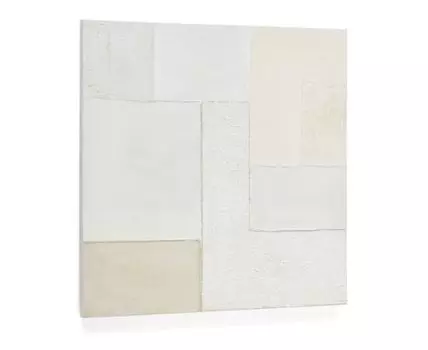 Pineda Абстрактный холст белого цвета 95 x 95 см