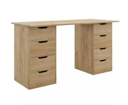 Письменный стол Юнит с ящиками (74, 60, 2 тумбы, Прямые, Светлое дерево, 140)