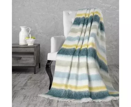 Плед (170 см, Желтый, Зеленый, Белый, 130 см)