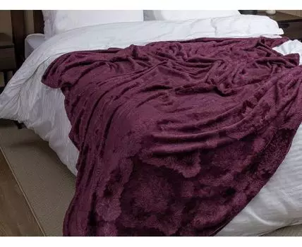 Плед Дамаск бордо