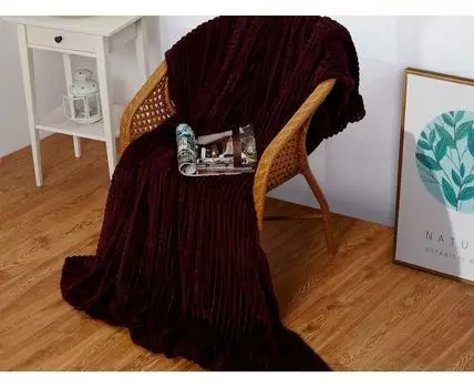 Плед Карре Сливовый (Плед, Красный)