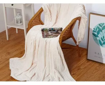 Плед Карре Слоновая кость (Плед, Белый)