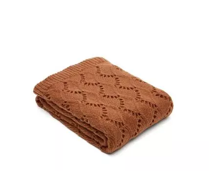 Плед Mesias оранжевый вязаный 130 х 170 см