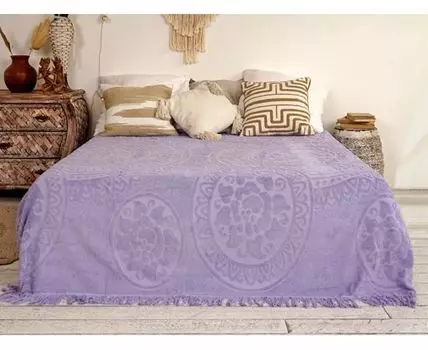 Плед Узелочки махровое (Покрывало, Фиолетовый)