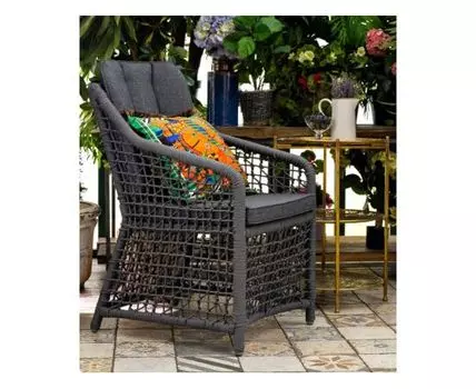 Плетеное кресло LUCCA (темно-серый, серый, 60)