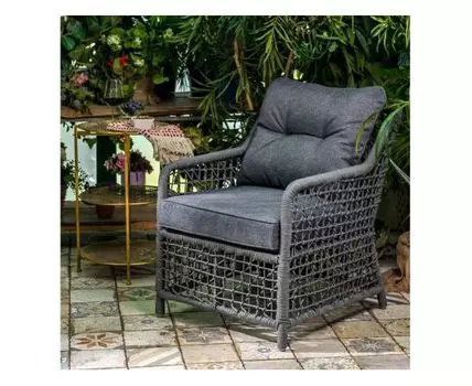 Плетеное кресло LUCCA (темно-серый, серый, 77)