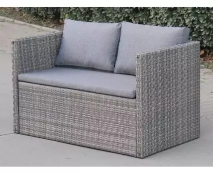 Плетеный диван-трансформер (Серый)