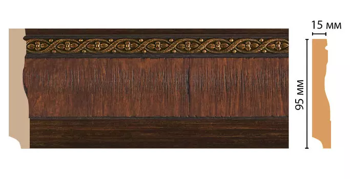 Плинтус напольный DECOMASTER 153-2 ДМ (95*12*2400 мм)