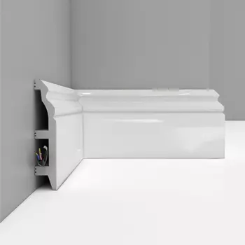 Плинтус напольный DECOMASTER D232-114ДМ (100*22*2400мм) белый глянец