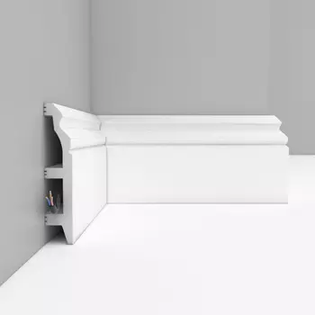 Плинтус напольный DECOMASTER D232-115ДМ (100*22*2400мм) белый матовый