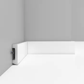 Плинтус напольный DECOMASTER D234-115ДМ (58*16*2400мм) белый матовый