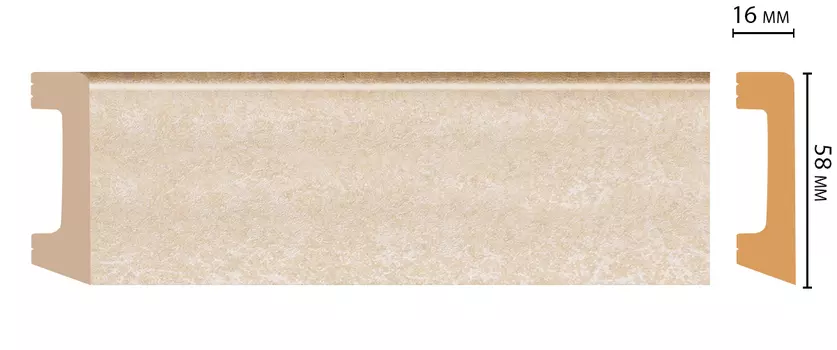 Плинтус напольный DECOMASTER D234-18DДМ (58*16*2400 мм)