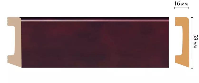 Плинтус напольный DECOMASTER D234-62 ШК/15 (58*16*2400мм)