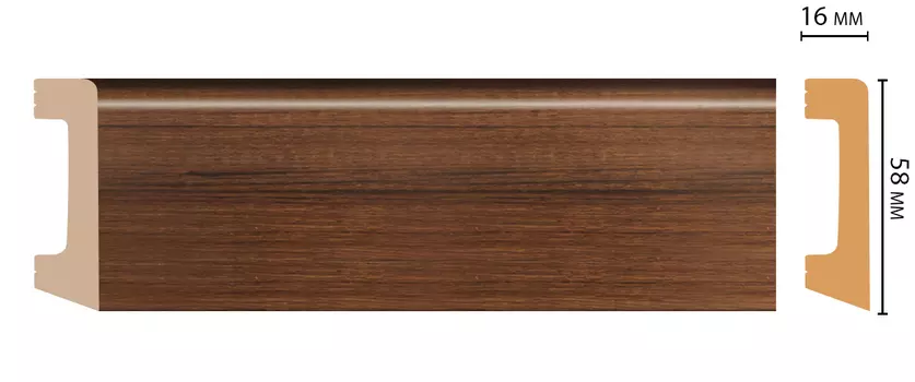 Плинтус напольный DECOMASTER D234-74ДМ (58*16*2400 мм)
