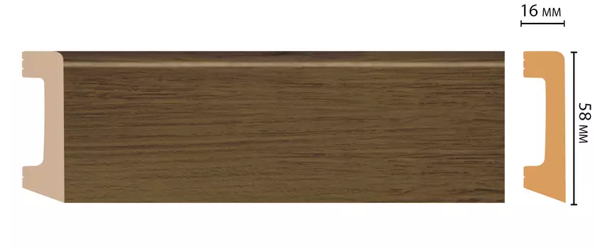 Плинтус напольный DECOMASTER D234-88ДМ (58*16*2400 мм)