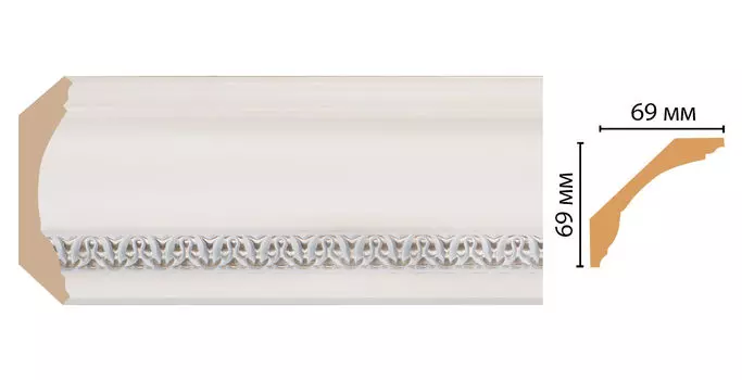 Плинтус потолочный DECOMASTER 100C-60ДМ (69*69*2400 мм)