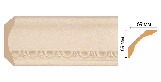 Плинтус потолочный DECOMASTER 100D-18DДМ (69*69*2400 мм)