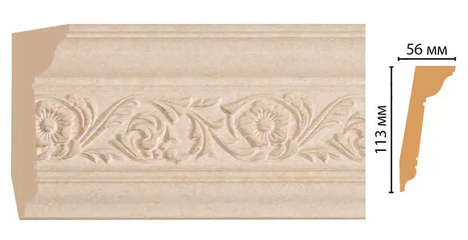 Плинтус потолочный DECOMASTER 129D-18D (113*56*2400мм)