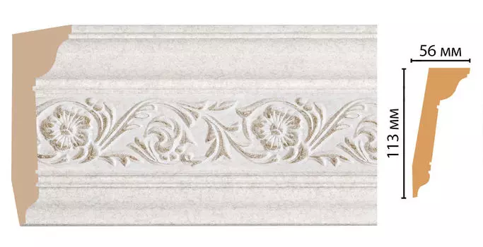 Плинтус потолочный DECOMASTER 129D-19D (113*56*2400мм)