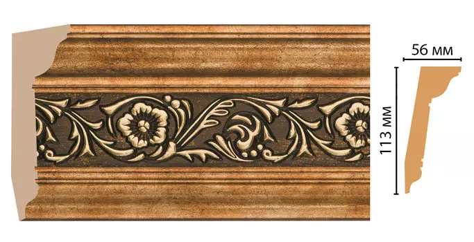 Плинтус потолочный DECOMASTER 129D-57 (113*56*2400мм)