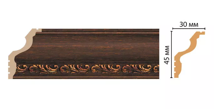 Плинтус потолочный DECOMASTER 148B-966 ДМ (45*30*2400 мм)