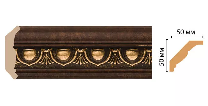 Плинтус потолочный DECOMASTER 155D-56 (50*50*2400мм)