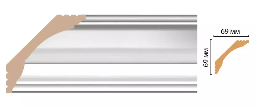 Плинтус потолочный DECOMASTER D100-114ДМ (69*69*2400мм)