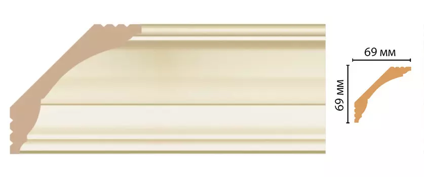 Плинтус потолочный DECOMASTER D100-61ДМ (69*69*2400 мм)