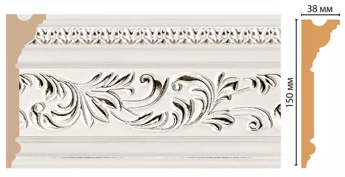 Плинтус потолочный DECOMASTER D214-60ДМ (150*38*2400 мм)