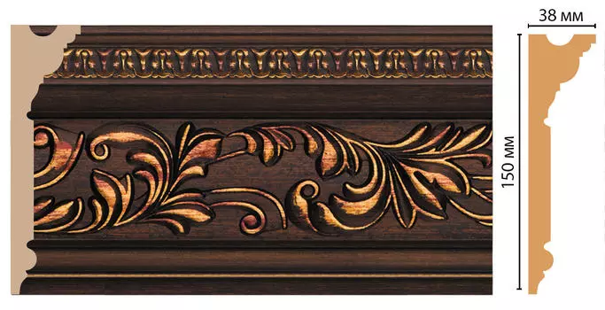 Плинтус потолочный DECOMASTER D214-966 (150*38*2400мм)