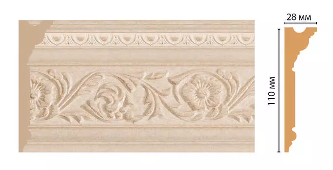 Плинтус потолочный DECOMASTER D225-18DДМ (110*29*2400мм)