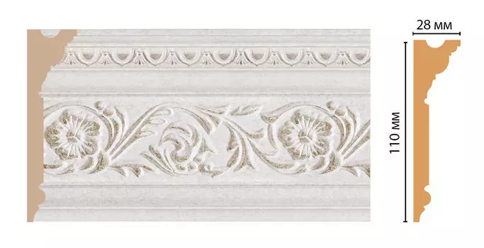Плинтус потолочный DECOMASTER D225-19DДМ (110*29*2400мм)