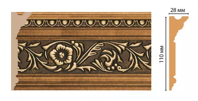 Плинтус потолочный DECOMASTER D225-57 (110*29*2400мм)