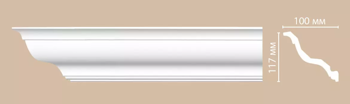 Плинтус потолочный гладкий DECOMASTER DP-356 (117*100*2400мм)