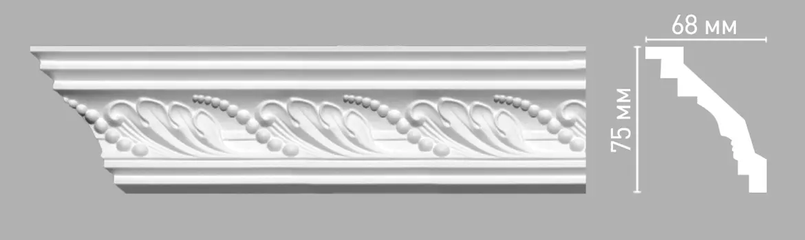 Плинтус потолочный с рисунком DECOMASTER 95021 (75х68х2400мм)