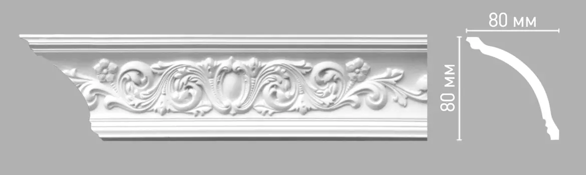 Плинтус потолочный с рисунком DECOMASTER 95022 (80х80х2400мм)