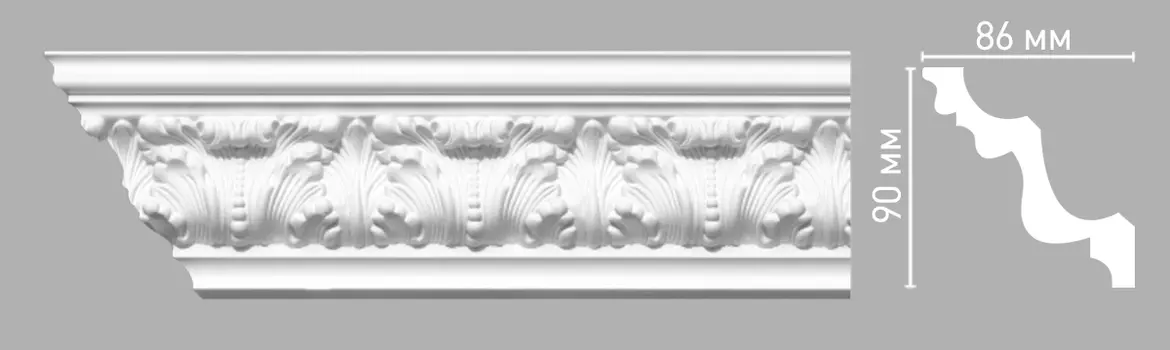 Плинтус потолочный с рисунком DECOMASTER 95027 (90х86х2400мм)