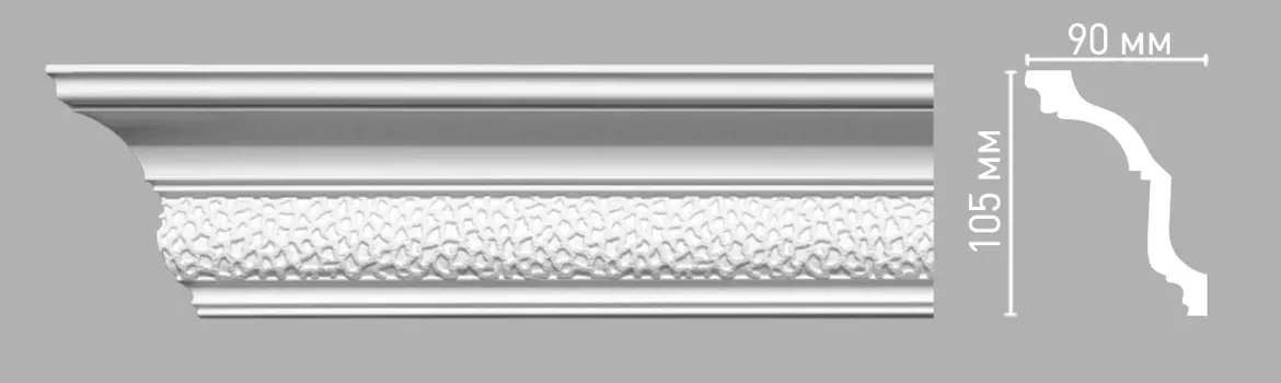 Плинтус потолочный с рисунком DECOMASTER 95102 (90х105х2400мм)