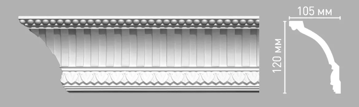 Плинтус потолочный с рисунком DECOMASTER 95105 (120х105х2400мм)