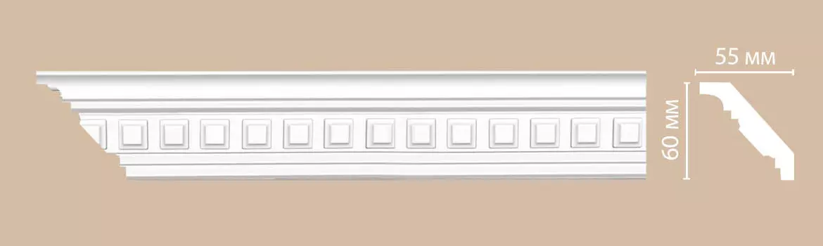 Плинтус потолочный с рисунком DECOMASTER 95126F гибкий (60*55*2400мм)