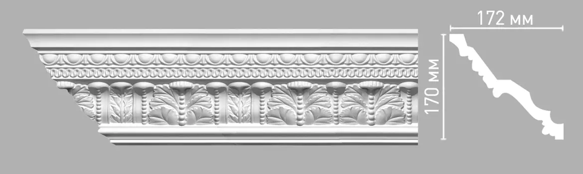 Плинтус потолочный с рисунком DECOMASTER 95141 (170х172х2400мм)