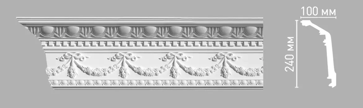 Плинтус потолочный с рисунком DECOMASTER 95142 (240х100х2400мм)