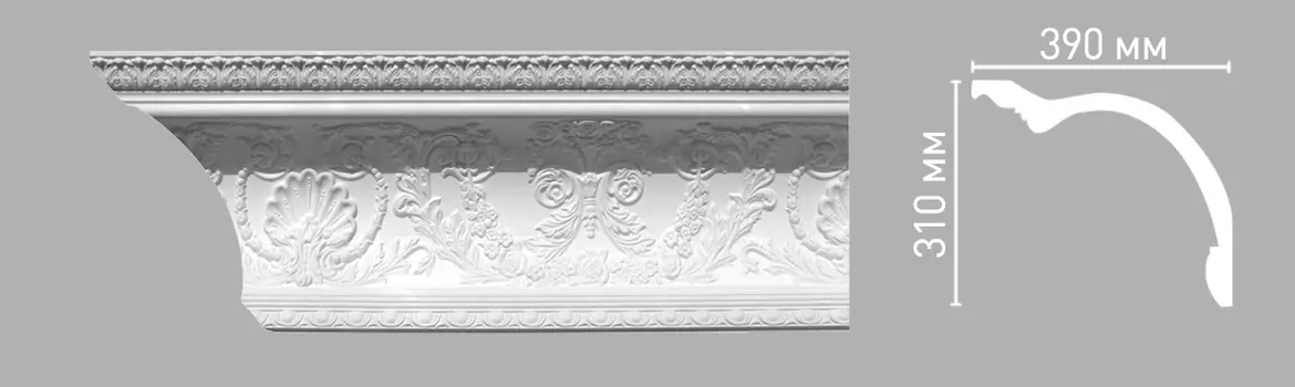 Плинтус потолочный с рисунком DECOMASTER 95146 (310х390х2400мм)